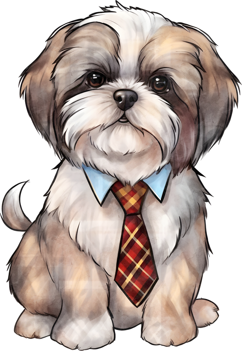 Shih Tzu Dog Wearing Tie